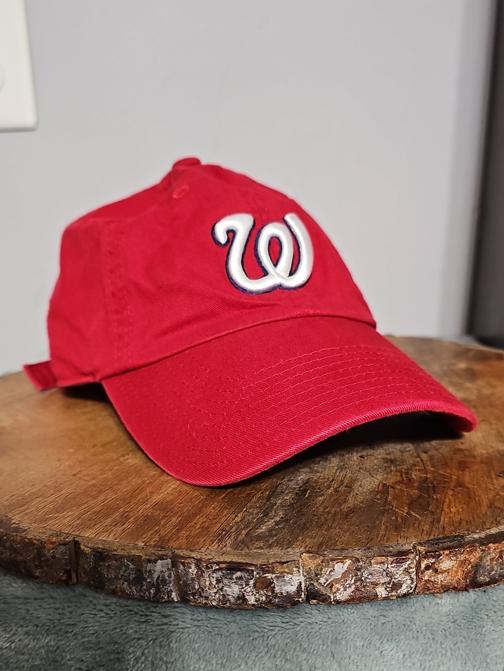 American Needle Red Baseball Cap with White Embroidered 'W'